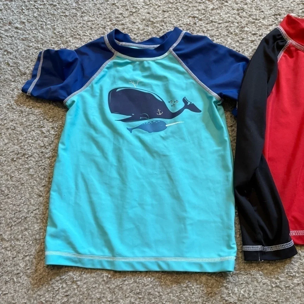4T Rash Guard Bundle Lot Circo Whale Big Chill Long Sleeve Red Blue Black Swim